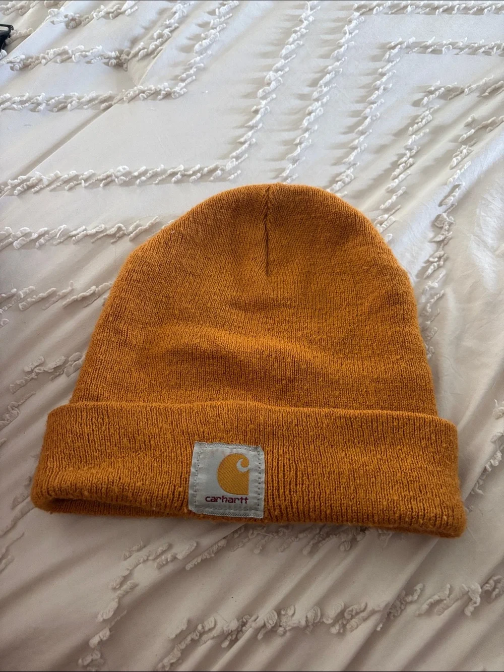 Carhartt Kids Knit Beanie Hat in Mustard Yellow